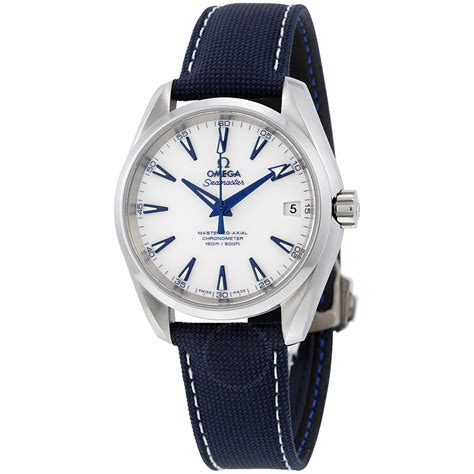 omega blue and white watch.